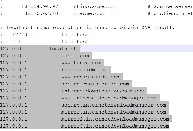 paste-the-sample-code-in-host-txt-file-located-in-internet-download-manager-to-resolve-IDM-has-been-registered-with-fake-serail-number-pop-up