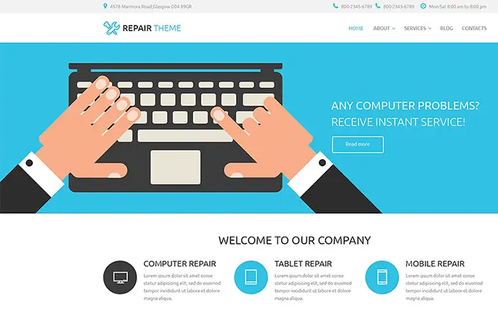 Computer Repair WordPress Theme 